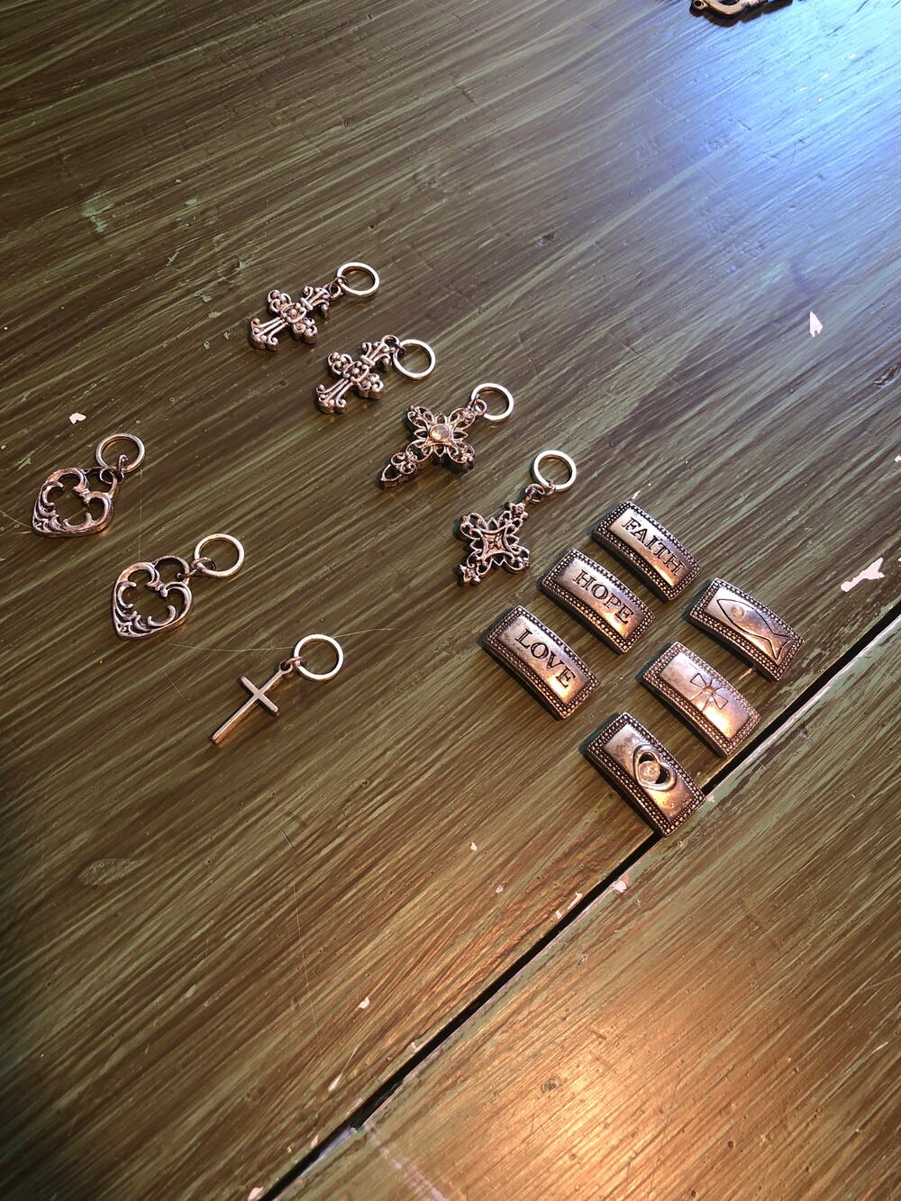 Unbranded Silver Tone Christian Bracelet Jewelry Craft Pieces Qty 13